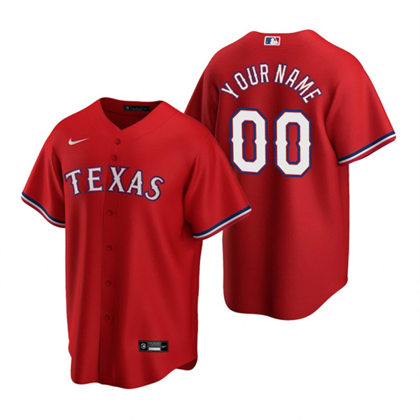 Men's Texas Rangers ACTIVE PLAYER Custom Red Cool Base Stitched Baseball Jersey